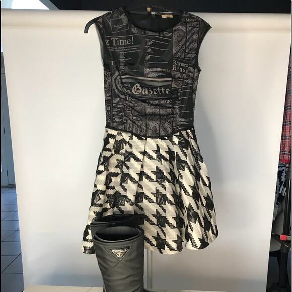 John Galliano houndstooth tulle Dress - Picture 1 of 8
